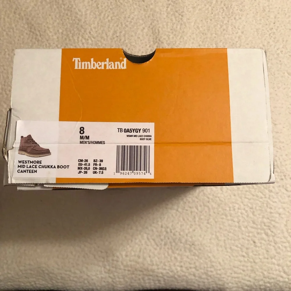 Timberland Men's Westmore Moc-toe Chukka Boots Canteen color suede , New in box